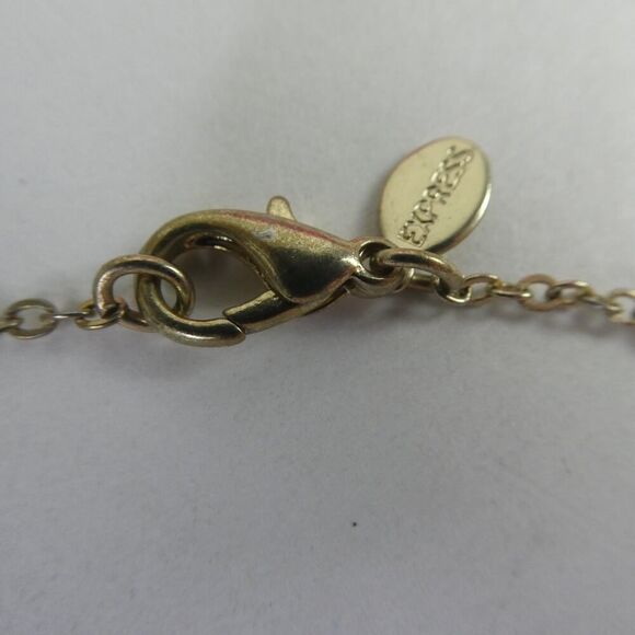 Express Two Tone Chain Necklace Clear Jewels Jeweled Rhinestone Embellished 15.5 - Picture 6 of 7